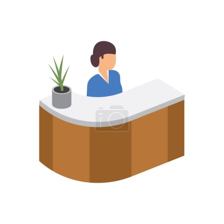 Illustration for Receptionist Vector illustration on a background. Premium quality symbols. vector icons for concept and graphic design. - Royalty Free Image