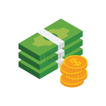 Illustration for Cash Vector illustration on a background. Premium quality symbols. vector icons for concept and graphic design. - Royalty Free Image