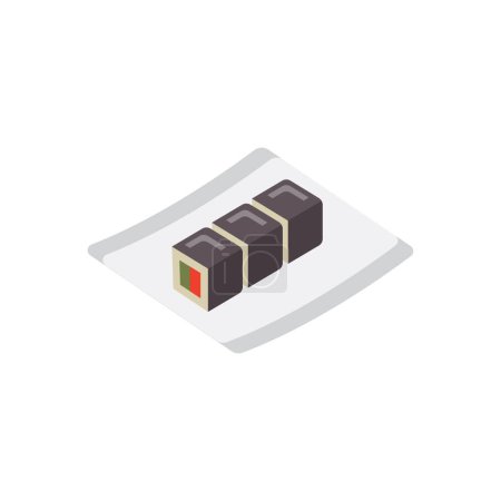Téléchargez les illustrations : Sushi Illustration vectorielle sur fond. Symboles de qualité Premium. icônes vectorielles pour la conception conceptuelle et graphique. - en licence libre de droit