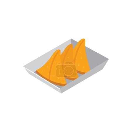 Illustration for Samosa Vector illustration on a background. Premium quality symbols. vector icons for concept and graphic design. - Royalty Free Image