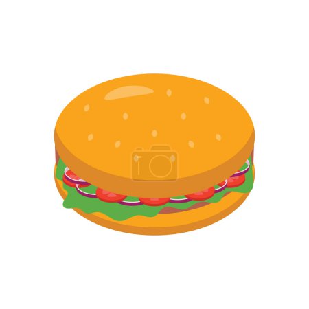 Ilustración de Burger Ilustración vectorial sobre fondo. Símbolos de calidad premium. iconos vectoriales para el concepto y el diseño gráfico. - Imagen libre de derechos