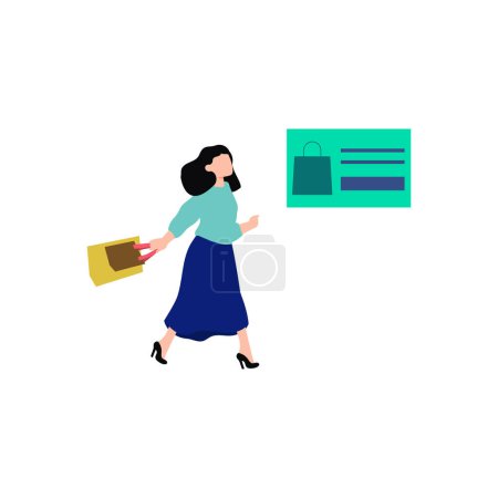 Illustration for The girl is carrying  shopping bags. - Royalty Free Image