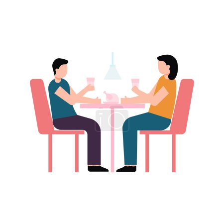 Ilustración de La pareja está cenando.. - Imagen libre de derechos