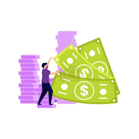 Illustration for The girl has cash. - Royalty Free Image
