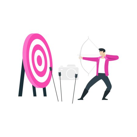 Illustration for The boy is shooting archery. - Royalty Free Image