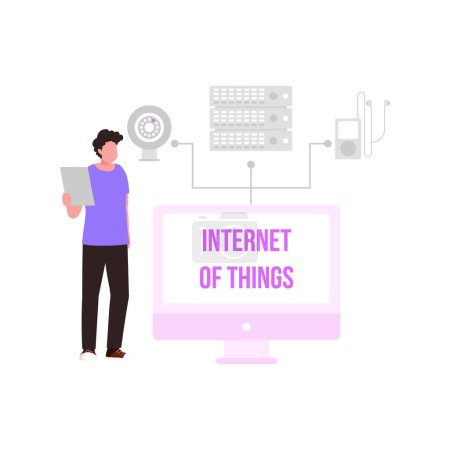 Illustration for Devices are connected to the Internet. - Royalty Free Image