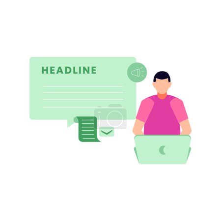 Illustration for The guy is making headlines. - Royalty Free Image