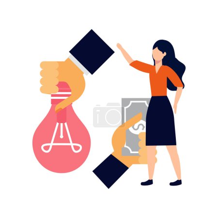 Illustration for The girl has a business idea. - Royalty Free Image
