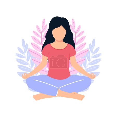 Illustration for Girl relaxing from yoga. - Royalty Free Image