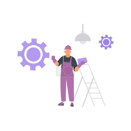 Illustration for The electrician is working. - Royalty Free Image