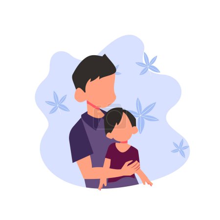 Illustration for Father and son are sitting. - Royalty Free Image