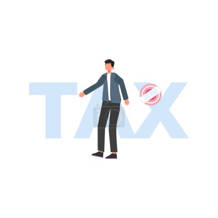 Illustration for The boy paid the tax. - Royalty Free Image
