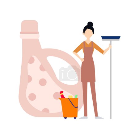 Illustration for The maid is standing. - Royalty Free Image