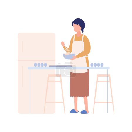 Illustration for The girl is cooking. - Royalty Free Image