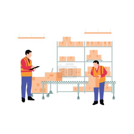 Illustration for Factory workers are working. - Royalty Free Image