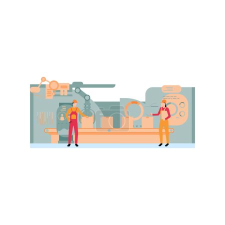 Illustration for Workers are working in a factory. - Royalty Free Image