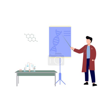 Illustration for The boy is teaching science. - Royalty Free Image