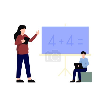 Illustration for The teacher is teaching math. - Royalty Free Image