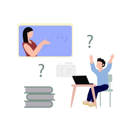 Illustration for The student is not understanding the lecture. - Royalty Free Image