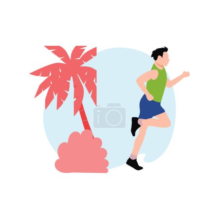 Illustration for The boy is running for exercise. - Royalty Free Image