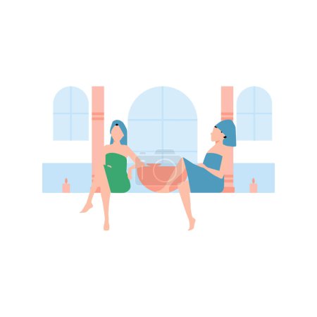Illustration for The girls are having a spa. - Royalty Free Image