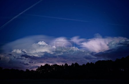 Photo for Night sky with stars and clouds - Royalty Free Image
