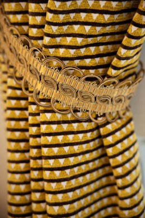 Photo for Old fabrics with a lot of decoration in gold, lace and old French culture motifs - Royalty Free Image
