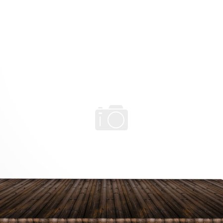 Photo for A wood table top on white background for product display, brown wood prank for display self concept design - Royalty Free Image