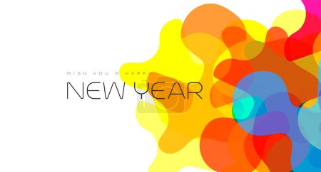 Illustration for A Happy New Year banners deign in vector with colorful patterns and white background. - Royalty Free Image