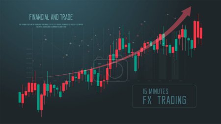 Illustration for Time Frame FX trade, up trend in Stock market or forex trading graph in graphic concept suitable for financial investment or Economic trends business idea and all art work design - Royalty Free Image