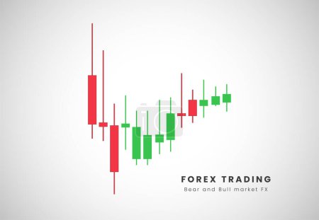 Illustration for Forex candles pattern and Price acttion of candles stick and graphic of forex pattern in stock chart vector designs - Royalty Free Image