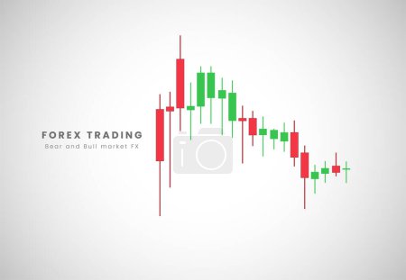 Illustration for Forex candles pattern and Price acttion of candles stick and graphic of forex pattern in stock chart, vector currencies trading charts for forex market and stock market - Royalty Free Image