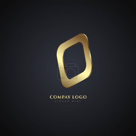 Illustration for A premuim square Logo vector, a Luxury company Logo design with Golden element, vector illustration Logo template - Royalty Free Image