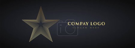 Illustration for A Luxury STAR Logo banner on dark background, elegant banner for company Logo design - Royalty Free Image