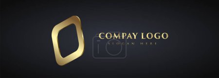 Illustration for Banner of premuim square Logo vector on dark background, a Luxury company Logo design with Golden element, vector illustration Logo banner - Royalty Free Image