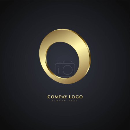 Illustration for Luxury circle Logo concepts in vector on dark background, an elegant company Logo design, vector illustration Logo banner - Royalty Free Image