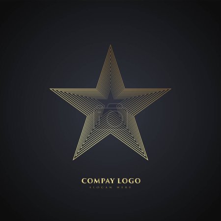 Illustration for Luxury STAR Logo concept on dark background, elegant company Logo design, vector illustration - Royalty Free Image