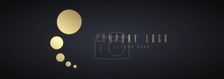 Illustration for Golden and Luxury Circles groups Logo vector for company on dark background, vector and illustration templates - Royalty Free Image
