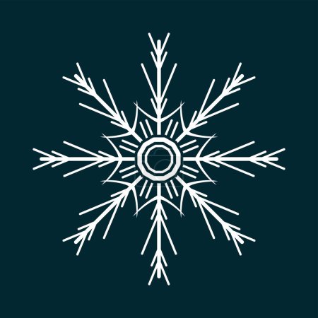 Ilustración de Un conjunto de invierno de copo de nieve de negro aislado nueve silueta icono sobre fondo blanco. A Iconos planos de nieve, objeto de silueta - Imagen libre de derechos