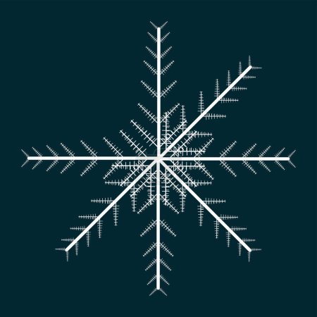 Ilustración de Un conjunto de invierno suave copo de nieve de negro aislado nueve silueta icono sobre fondo blanco utilizado en la Navidad y el concepto de Año Nuevo - Imagen libre de derechos