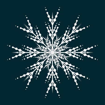 Ilustración de Copo de nieve invierno conjunto de negro aislado nueve icono silueta sobre fondo blanco. Iconos planos de nieve, silueta. Bonito elemento para el diseño de banner de Navidad - Imagen libre de derechos