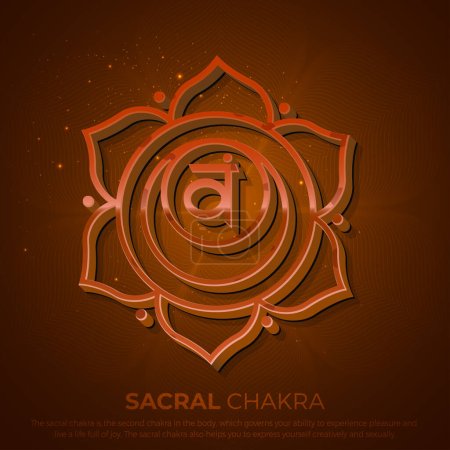 Illustration for Sacral Chakra (Svadhisthana) 3D Symbol Design- vector illustration - Royalty Free Image