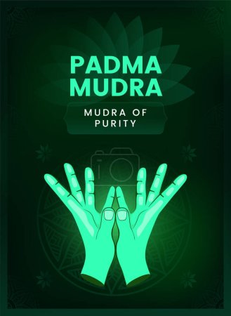Téléchargez les illustrations : Padma Mudra geste de main - Illustration vectorielle - en licence libre de droit