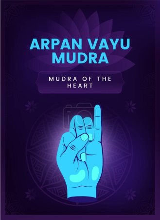 Illustration for Arpan Vayu Mudra Hand Gesture - Vector illustration - Royalty Free Image