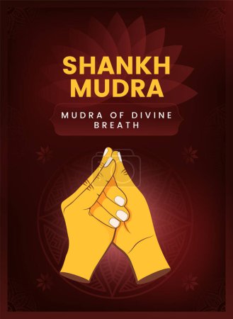 Illustration for Shankh Mudra Hand Gesture - Vector illustration - Royalty Free Image