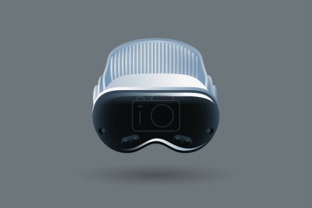 Illustration for High-tech Futuristic technology  Advanced Vision pro-VR Glasses -Virtual reality device, 360 VR modern helmet-vector illustration - Royalty Free Image