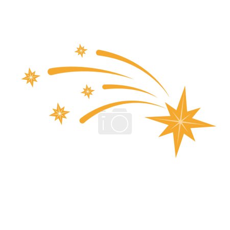 Ilustración de Estrella de bethlehem estilo plano símbolo de la decoración de Navidad icono de estilo plano vector ilustración diseño - Imagen libre de derechos