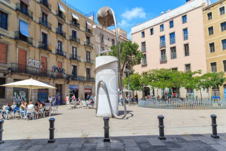 Photo for BARCELONA, SPAIN - MAY 11, 2017: This is a modern surrealistic sculpture "Tree" in George Orwell Square. - Royalty Free Image