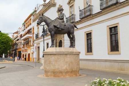Photo for SEVILLE, SPASIN - MAY 21, 2017: This is an equestrian monument to Maria de las Mercedes Countess of Barcelona. - Royalty Free Image