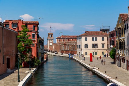 Photo for VENICE, ITALY - MAY 18, 2018: This is the Arsenal Canal, which leads to the sea gate of the medieval Arsenal. - Royalty Free Image
